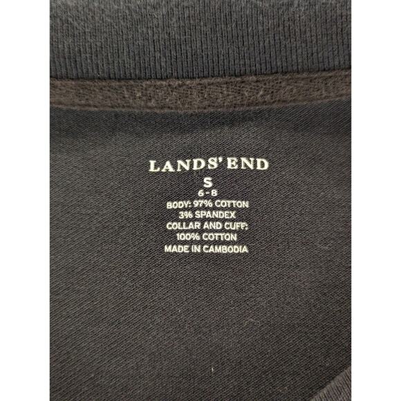 Land's End Polo Shirt Small (6-8) Boy's Navy Stretch Cotton Solid Color School - Picture 2 of 6